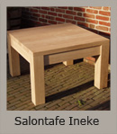 Salontafel in massief, eerste keus eiken (80x80x50 cm).
